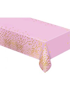 Boldog Születésnapot Light Pink Gold Dots asztalterítő 137x183cm
