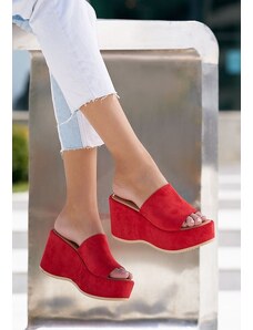 Zapatos Belona piros platform papucs