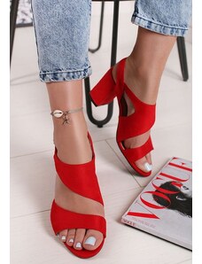 Zapatos Floresta piros elegáns női szandál