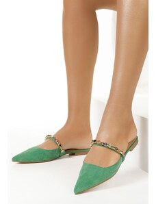 Zapatos Semia zöld elegáns női papucsok