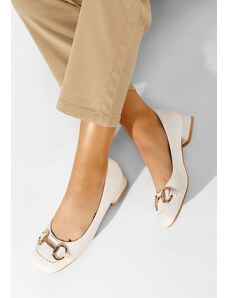 Zapatos Escana fehér alacsony sarkú körömcipők