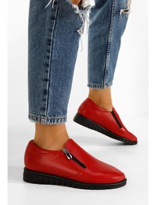 Zapatos Vichy piros női bőr félcipő