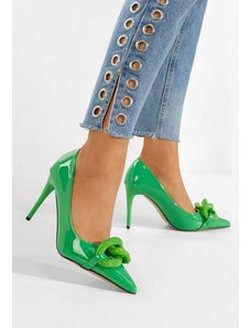 Zapatos Corrientes zöld tűsarkú cipő