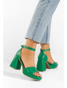 Zapatos Alexaria zöld vastag sarkú szandál