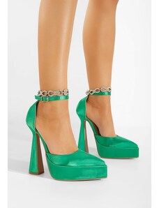 Zapatos Irania zöld tűsarkú cipő
