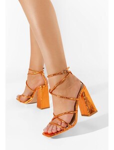 Zapatos Karine narancssárga vastag sarkú szandál
