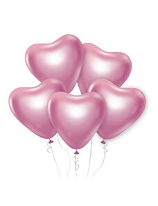 Szerelem Platinum Light Pink Heart, Szív léggömb, lufi 6 db-os 12 inch (30 cm)
