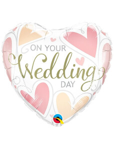 Wedding Day Hearts esküvő fólia lufi 46cm