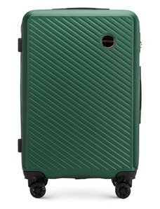 Közepes méretű bőrönd ABS-ből átlós vonalakkal Wittchen, sötétzöld, ABS