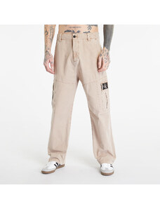 Férfi vászon nadrág Calvin Klein Jeans Mineral Dye Cargo Woven Pants Shitake