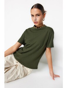 Női póló Trendyol Collar Printed