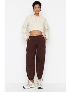 Trendyol barna pizsama normál derékú ejtőernyős nadrág