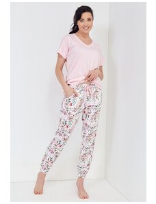 Cana Aromatica női pizsama, rózsaszín, hosszú