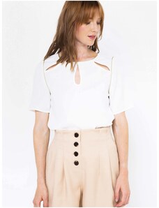 White blouse with openings CAMAIEU - Ladies