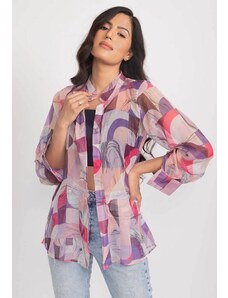 Aroop Multicoloured Chiffon Shirt - Blush