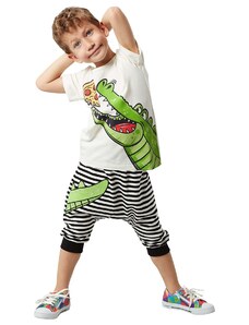 Denokids Pizza Krokodil fiú póló Capri rövidnadrág szett