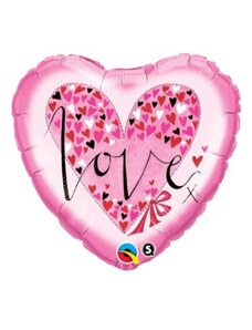 Szerelem I love You Hearts pink fólia lufi 46cm