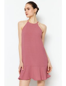 Trendyol Pink Straight Cut Mini szőtt szoknya Flounce szőtt ruha