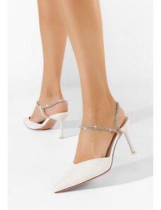 Zapatos Amaria fehér tűsarkú cipő