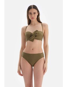 Dagi zöld pánt nélküli fedett bikini felső