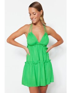 Trendyol zöld Mini fodros strandruhával szőtt