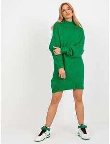 Fashionhunters Zöld bő kötött garbós ruha
