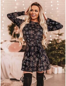 Á-szabású karácsonyi ruha FLV759 BLACK