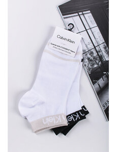 Calvin Klein Fehér bokazokni Quarter Logo Welt - dupla csomagolás
