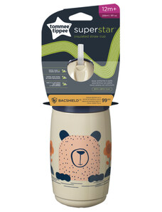 Tommee Tippee itatópohár - Superstar Insulated Straw Cup szívószálas hõtartó 266ml 12hó drapp