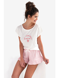 Sensis Rózsaszín-krém pizsama szett Keyla