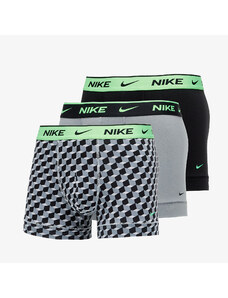 Boxeralsó Nike Everyday Cotton Stretch Trunk 3 Pack Geo Block Print/ Cool Grey/ Black