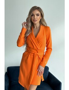 Narancssárga hosszú ujjú rövid ruha