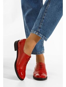 Zapatos Genave v2 piros női oxford cipő