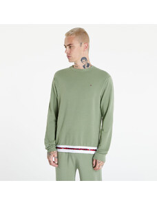 Férfi kapucnis pulóver Tommy Hilfiger Logo Tape Track Sweatshirt Green