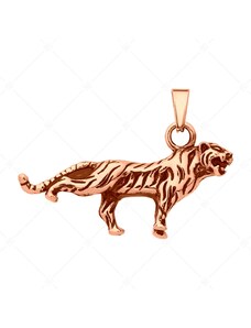 BALCANO - Tiger / Tigris alakú nemesacél medál 18K rozé arany bevonattal