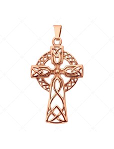 BALCANO - Celtic Cross / Kelta kereszt nemesacél medál 18K rozé arany bevonattal