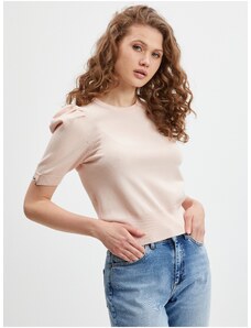 Light pink Ladies Short Sleeve Sweater Guess Emma - Women