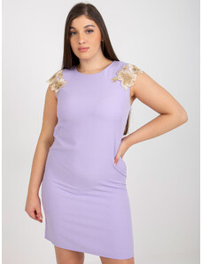 Fashionhunters Light purple elegant dress plus size with lace