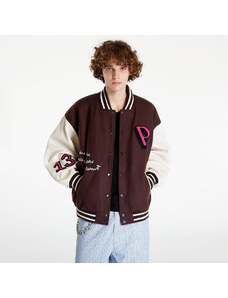 Férfi bomber PREACH Patched Varsity Jacket Brown/ Creamy