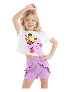 Denokids Fruity Cat Girl's T-shirt Shorts Set