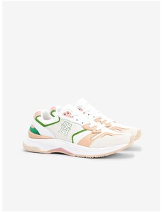 Pink and White Women's Leather Sneakers Tommy Hilfiger - Women