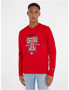 Tommy Hilfiger Red Men Sweatshirt Tommy Jeans Modern Sport T Crew - Men