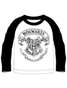 EPlus Fiú hosszú ujjú póló - Hogwarts, fehér - fekete