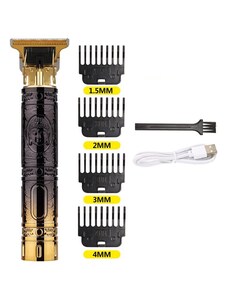 IZMAEL Budha elektromos hajnyíró gép USB töltővel-Fekete/Arany KP25775