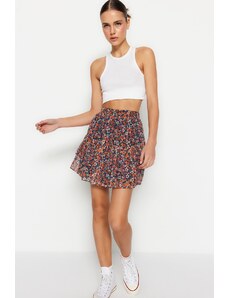 Trendyol Multi Color Lined Flounce Chiffon Mini Woven Skirt