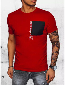 BASIC Piros férfi póló nyomtatással RX5062