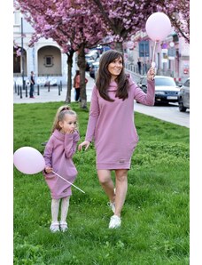 LOVEMADE Sweatshirt ruha szett anyának és lányának - rózsaszín