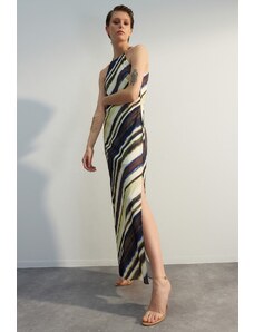 Trendyol Multi Color ujjatlan műszak/egyenes szabású maxi bélelt szőtt ruha