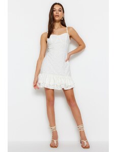 Trendyol Flounce Ecru Mini Skirt Woven Woven Dress