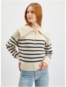 Orsay Cream női csíkos pulóver - női